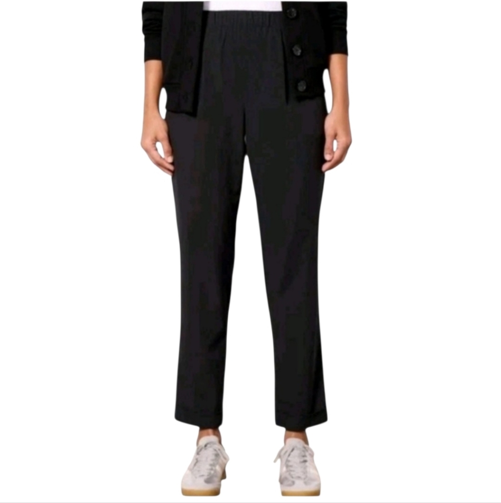 Varley Black Cropped Straight-Leg Pants